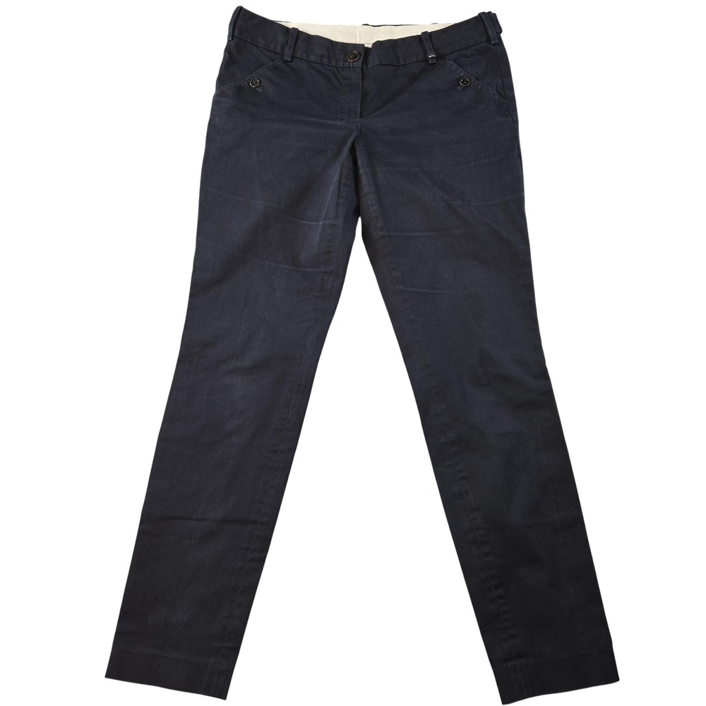 Massimo Dutti Pants Womens 10 Blue Chino Slim Twill Cotton Casual Business Work